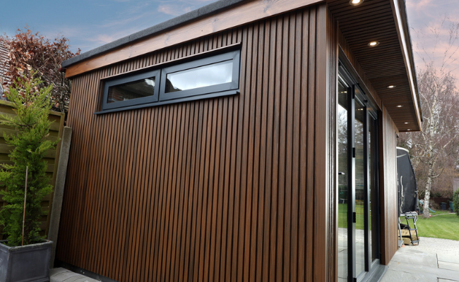 Family ready to enjoy multi-function garden room