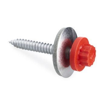 Woodtek Drillscrew 45mm Poppy Red Washer