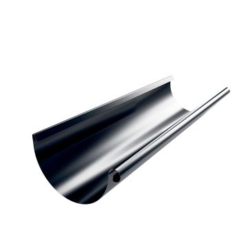 3.0m long, 125mm dia, Steel Half Round Gutter - Anthracite Grey 7016