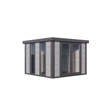 Telluria Luminato 3030 Steel Kit Garden Room Building - Light Grey