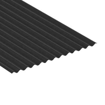 13.5x3 Corrugated Galvanised Steel Sheet Black Plastic Coated Finish
