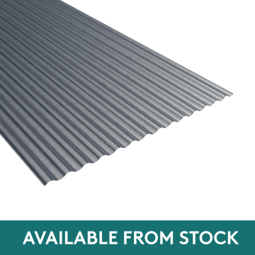 13.5x3" Corrugated Galvanised Steel Sheet, 0.5mm thick, Plain Galvanised
