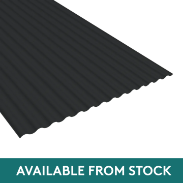 13.5x3" Corrugated Profile Steel Sheet, 0.5mm thick, Plastic Coated, Black