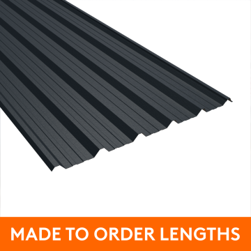 32/1000 Box Profile Steel Sheet, 0.5mm thick, Plastic Coated, Anthracite Grey - Custom Length