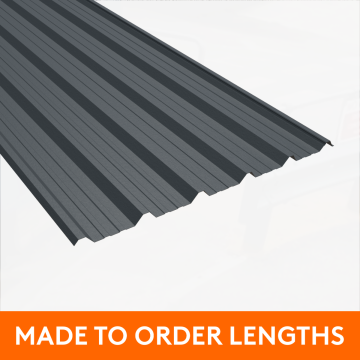 32/1000 Box Profile Steel Sheet, 0.5mm thick, Plastic Coated, Merlin Grey