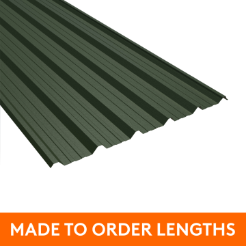 32/1000 Box Profile Steel Sheet, 0.5mm thick, Plastic Coated, Olive Green