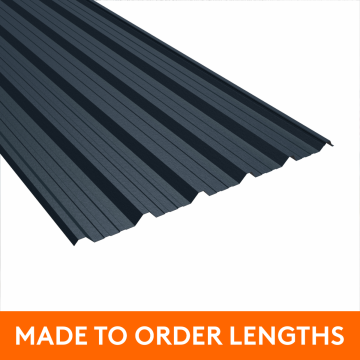 32/1000 Box Profile Steel Sheet, 0.5mm thick, Plastic Coated, Slate Blue