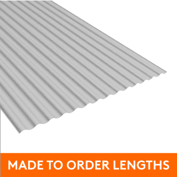 13.5x3" Corrugated Steel Sheet, 0.7mm thick, Plastic Coated, Goosewing Grey