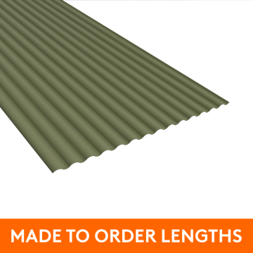 13.5x3" Corrugated Steel Sheet, 0.7mm thick, Plastic Coated, Moorland Green