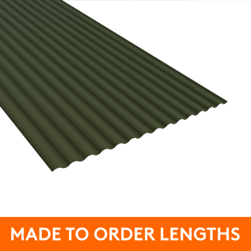 13.5x3" Corrugated Steel Sheet, 0.7mm thick, Plastic Coated, Olive Green