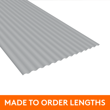 13.5x3" Corrugated Steel Sheet, 0.7mm thick, Plastic Coated, Pure White
