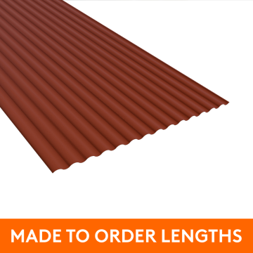 13.5x3" Corrugated Steel Sheet, 0.7mm thick, Plastic Coated, Terracotta