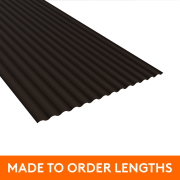 13.5x3" Corrugated Profile Steel Sheet, 0.5mm thick, Plastic Coated, Vandyke Brown